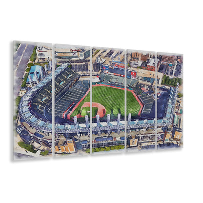 Guardians Baseball Team, Progressive Field Watercolor, Sport Art, Extra Large Canvas Print Wall Art