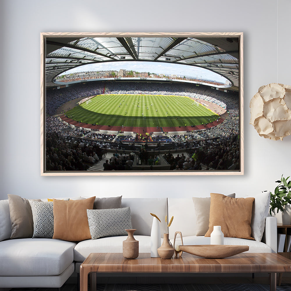 Hampden Park Stadium, Stadium Canvas, Sport Art, Framed Canvas Print Wall Art, Floating Frame