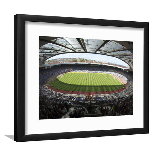 Hampden Park Stadium, Stadium Canvas, Sport Art, Gift for him, White Border Framed Art Print Wall Decor