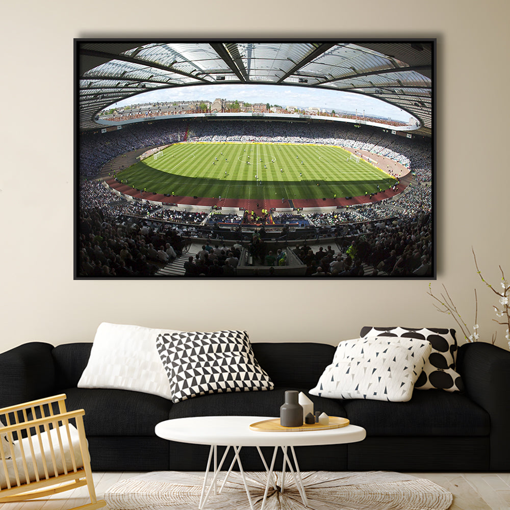 Hampden Park Stadium, Stadium Canvas, Sport Art, Framed Canvas Print Wall Art, Floating Frame