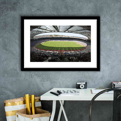 Hampden Park Stadium, Stadium Canvas, Sport Art, Gift for him, White Border Framed Art Print Wall Decor