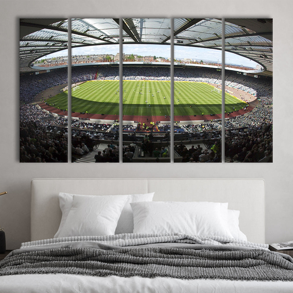 Hampden Park Stadium, Stadium Canvas, Sport Art, 5 Panel B, Extra Large Canvas, Canvas Print Wall Art