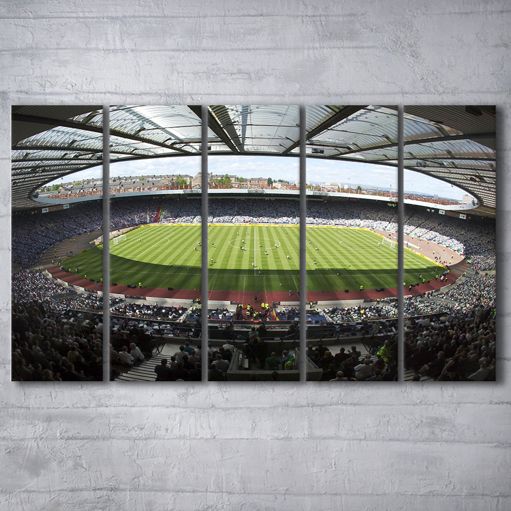 Hampden Park Stadium, Stadium Canvas, Sport Art, 5 Panel B, Extra Large Canvas, Canvas Print Wall Art