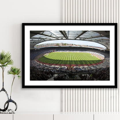 Hampden Park Stadium, Stadium Canvas, Sport Art, Gift for him, White Border Framed Art Print Wall Decor