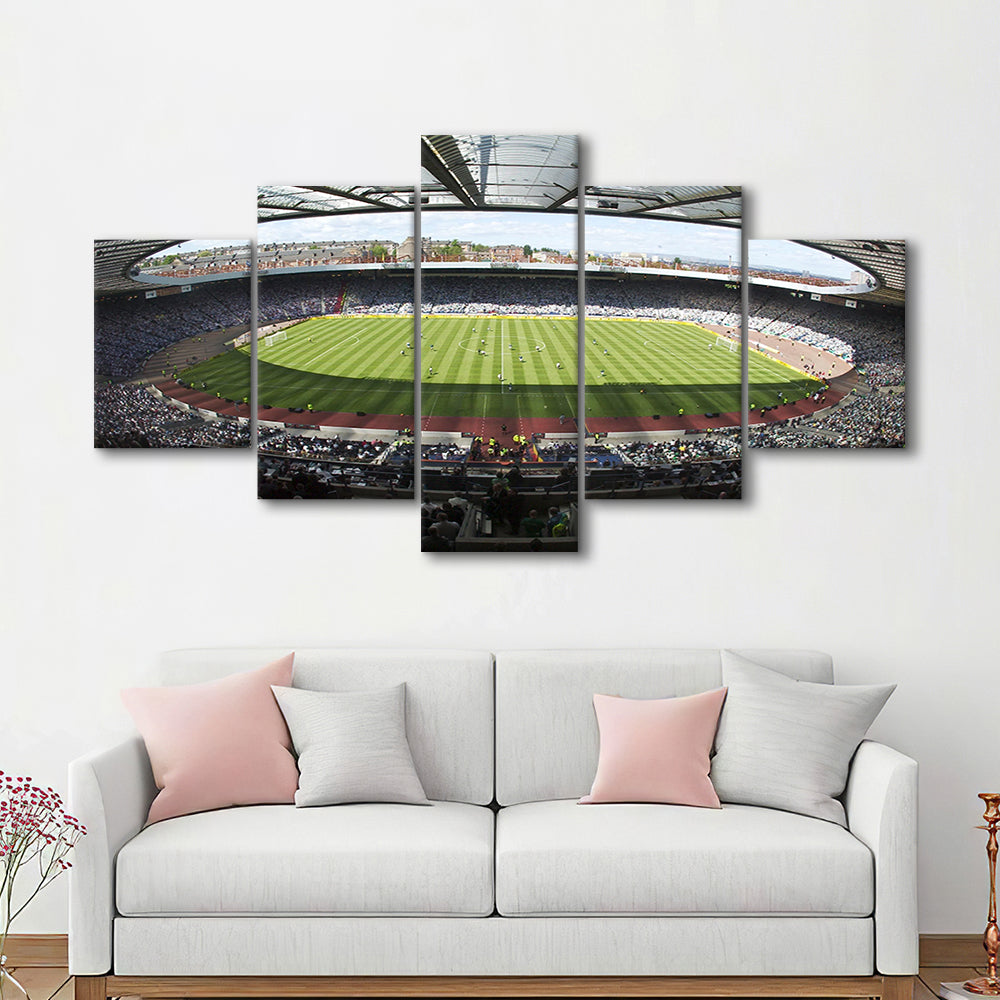 Hampden Park Stadium, Stadium Canvas, Sport Art, Gift for him, 5 Panel, Large Canvas, Canvas Print Wall Art