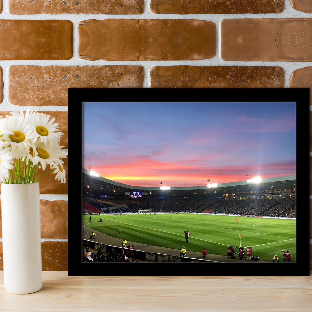 Hampden Park in Sunset View, Stadium Canvas, Sport Art, Gift for him, Framed Art Print Wall Decor, Picture Framed