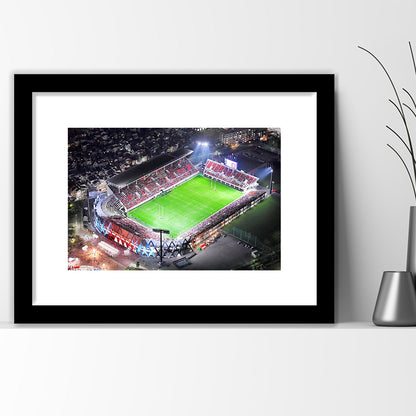 Hanazono Rugby Stadium, Stadium Canvas, Sport Art, Gift for him, White Border Framed Art Print Wall Decor