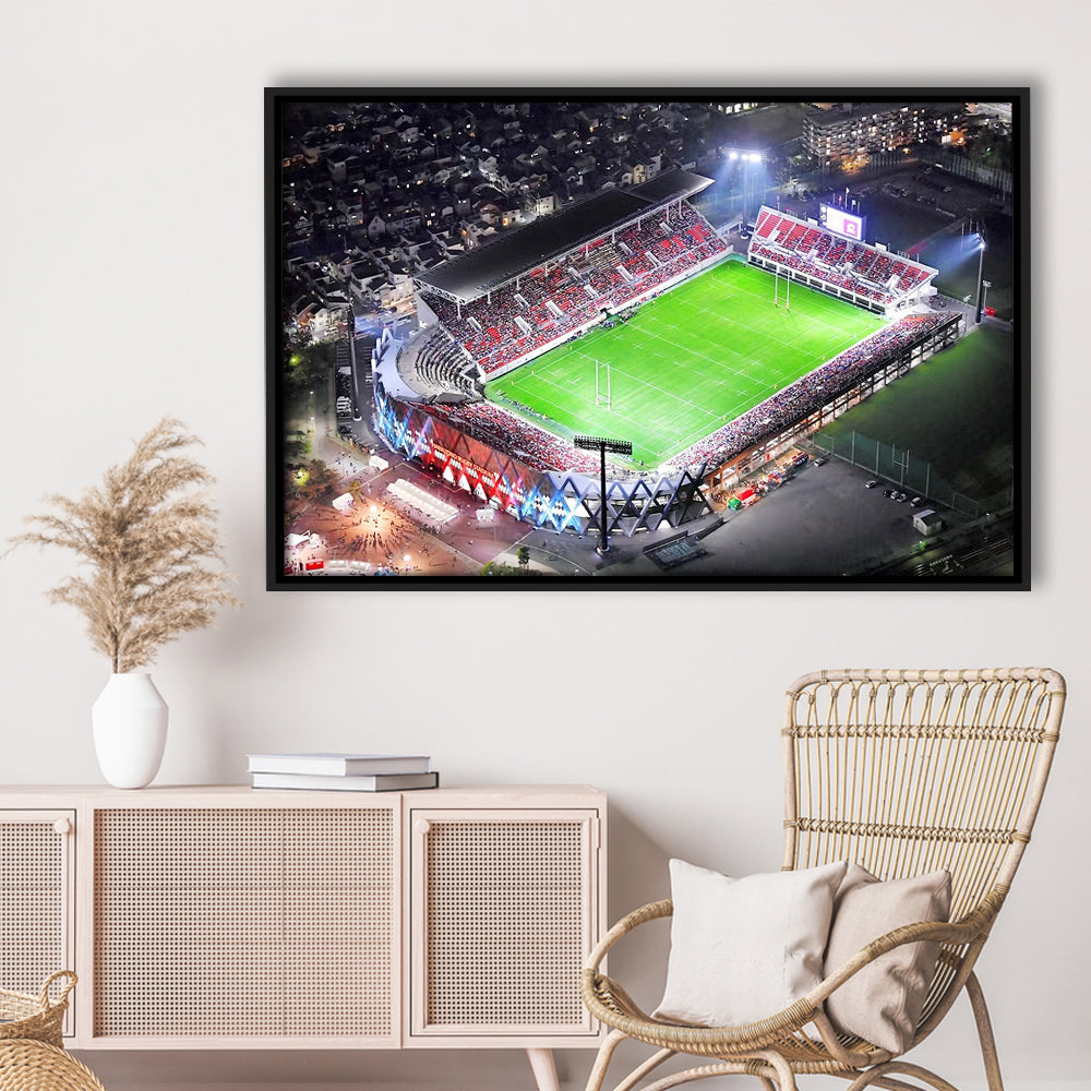 Hanazono Rugby Stadium, Stadium Canvas, Sport Art, Framed Canvas Print Wall Art, Floating Frame