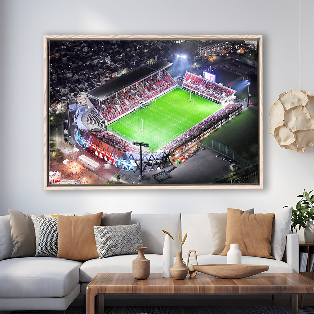 Hanazono Rugby Stadium, Stadium Canvas, Sport Art, Framed Canvas Print Wall Art, Floating Frame