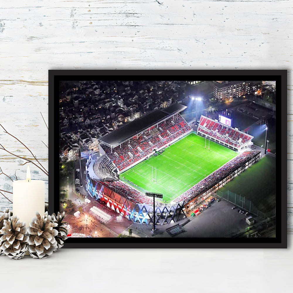 Hanazono Rugby Stadium, Stadium Canvas, Sport Art, Framed Canvas Print Wall Art, Floating Frame