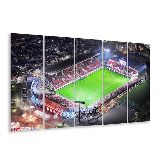 Hanazono Rugby Stadium, Stadium Canvas, Sport Art, 5 Panel B, Extra Large Canvas, Canvas Print Wall Art