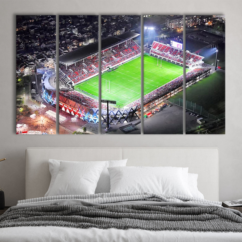 Hanazono Rugby Stadium, Stadium Canvas, Sport Art, 5 Panel B, Extra Large Canvas, Canvas Print Wall Art