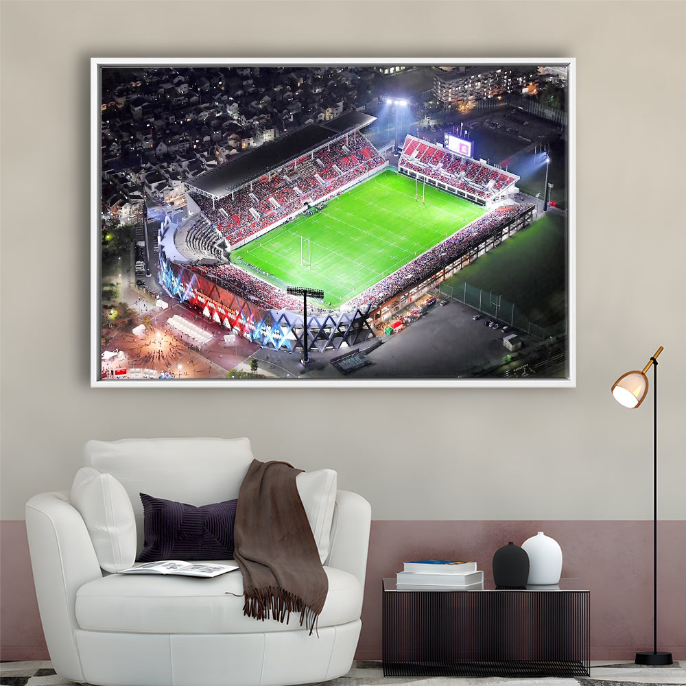 Hanazono Rugby Stadium, Stadium Canvas, Sport Art, Framed Canvas Print Wall Art, Floating Frame
