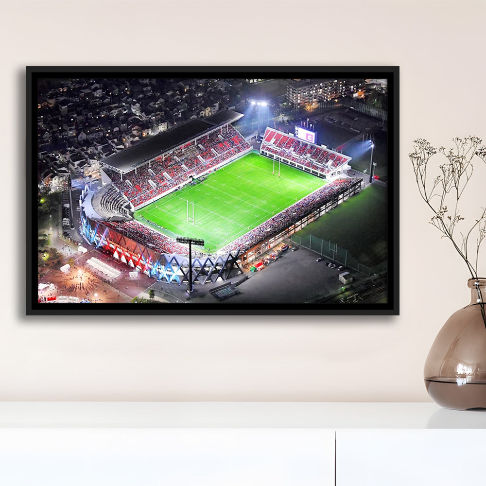 Hanazono Rugby Stadium, Stadium Canvas, Sport Art, Framed Canvas Print Wall Art, Floating Frame
