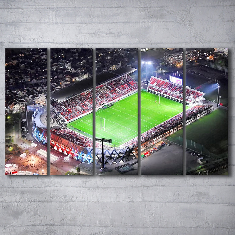 Hanazono Rugby Stadium, Stadium Canvas, Sport Art, 5 Panel B, Extra Large Canvas, Canvas Print Wall Art