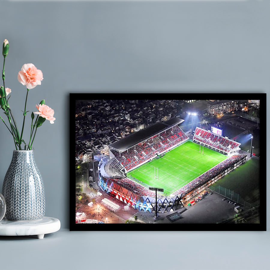 Hanazono Rugby Stadium, Stadium Canvas, Sport Art, Gift for him, Framed Art Print Wall Decor, Picture Framed