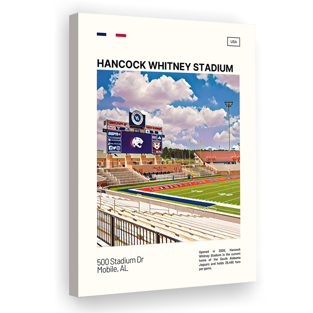 Hancock Whitney Stadium Print, South Alabama Jaguars Stadium Canvas Art, Fan Gifts, Sport Art, Canvas Print Wall Art