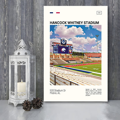 Hancock Whitney Stadium Print, South Alabama Jaguars Stadium Canvas Art, Fan Gifts, Sport Art, Canvas Print Wall Art