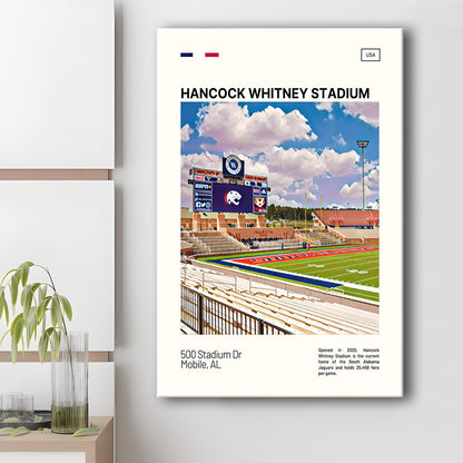 Hancock Whitney Stadium Print, South Alabama Jaguars Stadium Canvas Art, Fan Gifts, Sport Art, Canvas Print Wall Art