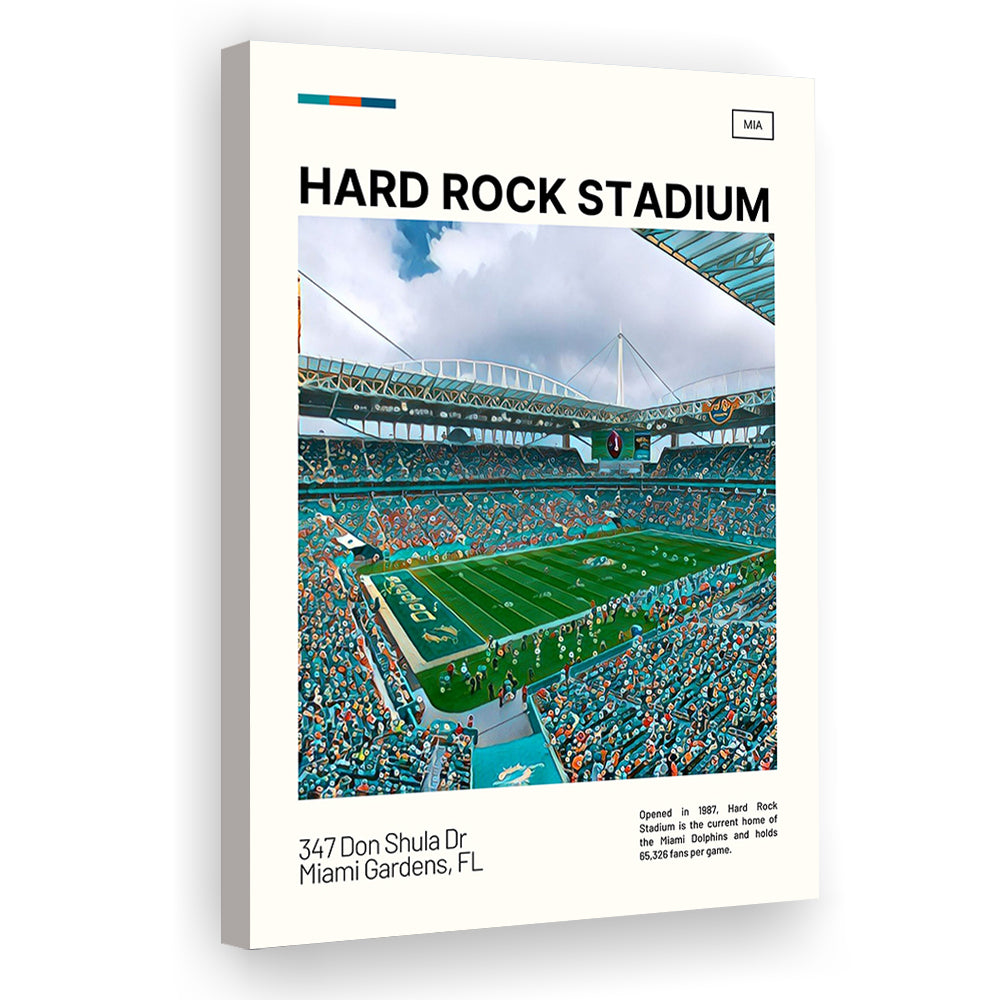 Hard Rock Stadium Print, Miami Dolphins Stadium Canvas Art, Fan Gifts, Sport Art, Canvas Print Wall Art