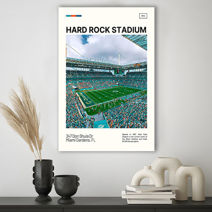 Hard Rock Stadium Print, Miami Dolphins Stadium Canvas Art, Fan Gifts, Sport Art, Canvas Print Wall Art