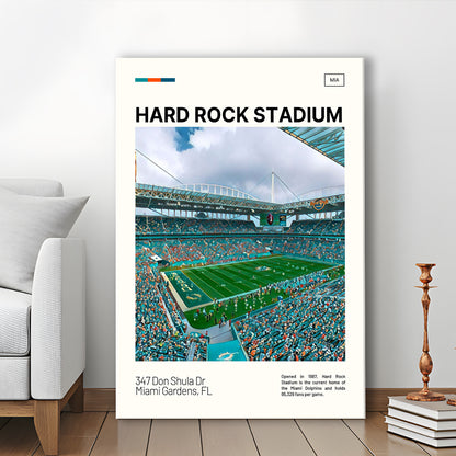 Hard Rock Stadium Print, Miami Dolphins Stadium Canvas Art, Fan Gifts, Sport Art, Canvas Print Wall Art
