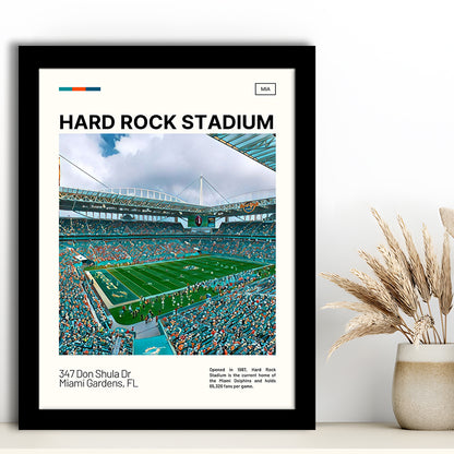 Hard Rock Stadium Print, Miami Dolphins Stadium Art, Gifts for him, Sport Art, Framed Art Print Wall Decor