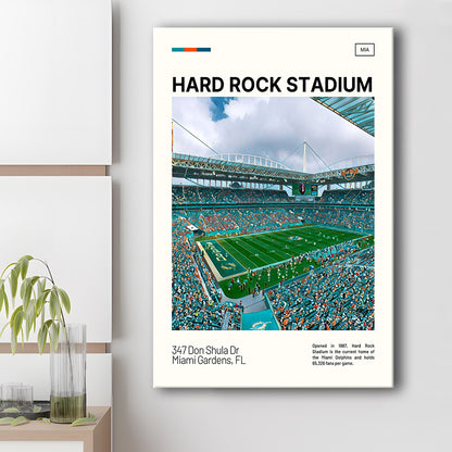 Hard Rock Stadium Print, Miami Dolphins Stadium Canvas Art, Fan Gifts, Sport Art, Canvas Print Wall Art