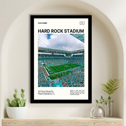 Hard Rock Stadium Print, Miami Dolphins Stadium Art, Gifts for him, Sport Art, Framed Art Print Wall Decor