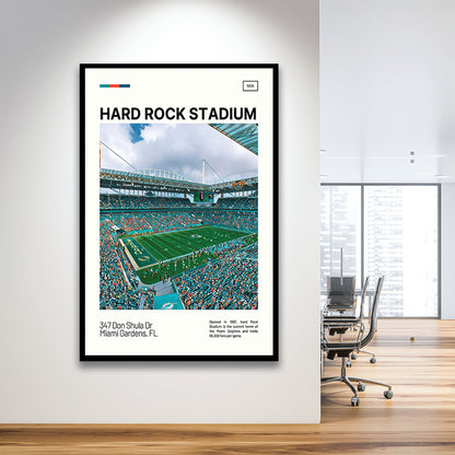 Hard Rock Stadium Print, Miami Dolphins Stadium Art, Gifts for him, Sport Art, Framed Art Print Wall Decor