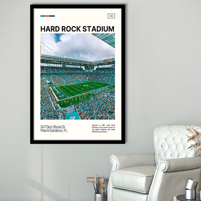 Hard Rock Stadium Print, Miami Dolphins Stadium Art, Gifts for him, Sport Art, Framed Art Print Wall Decor