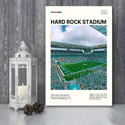 Hard Rock Stadium Print, Miami Dolphins Stadium Canvas Art, Fan Gifts, Sport Art, Canvas Print Wall Art