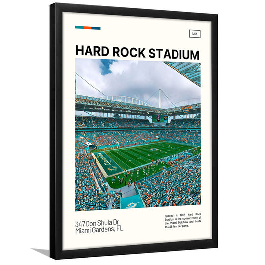 Hard Rock Stadium Print, Miami Dolphins Stadium Art, Gifts for him, Sport Art, Framed Art Print Wall Decor