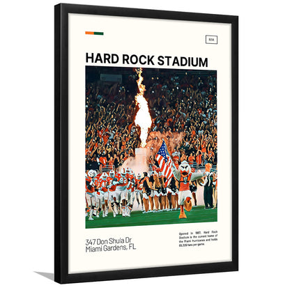 Hard Rock Stadium Print, Miami Hurricanes Stadium Art, Gifts for him, Sport Art, Framed Art Print Wall Decor