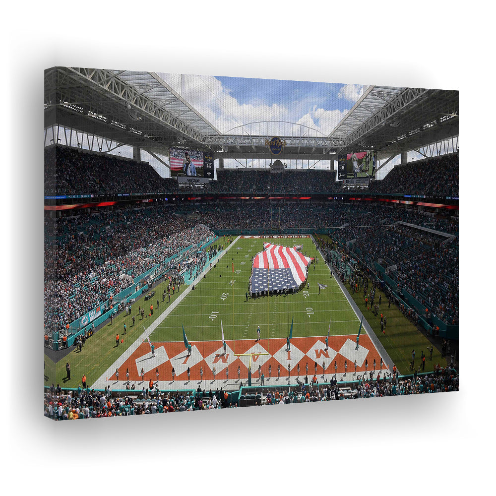 Hard Rock Stadium, Stadium Canvas, Sport Art, Gift for him, Man Cave Decor, Art Print, Canvas Print Wall Art