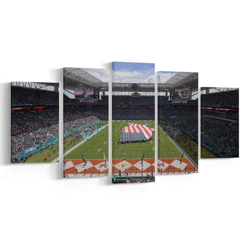 Hard Rock Stadium, Stadium Canvas, Sport Art, Gift for him, 5 Panel, Large Canvas, Canvas Print Wall Art