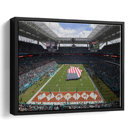 Hard Rock Stadium, Stadium Canvas, Sport Art, Framed Canvas Print Wall Art, Floating Frame