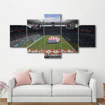 Hard Rock Stadium, Stadium Canvas, Sport Art, Gift for him, 5 Panel, Large Canvas, Canvas Print Wall Art