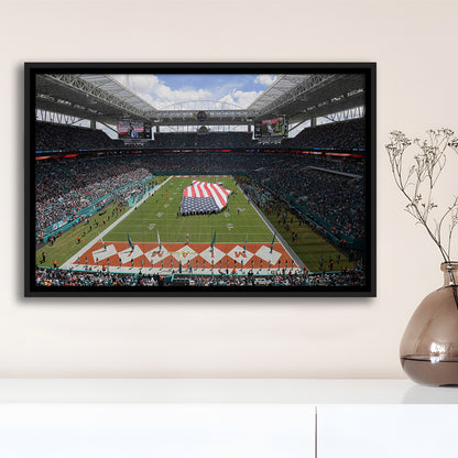 Hard Rock Stadium, Stadium Canvas, Sport Art, Framed Canvas Print Wall Art, Floating Frame