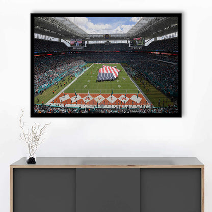 Hard Rock Stadium, Stadium Canvas, Sport Art, Gift for him, Framed Art Print Wall Decor, Picture Framed