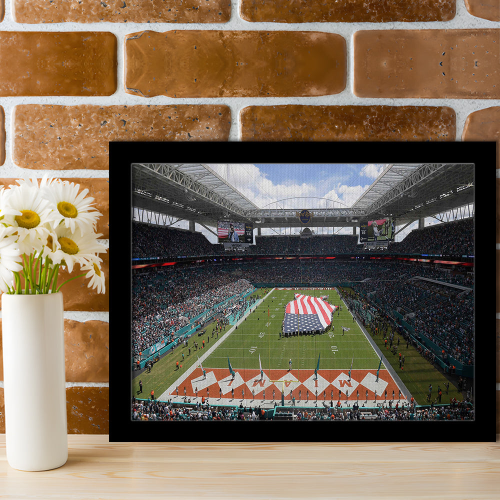 Hard Rock Stadium, Stadium Canvas, Sport Art, Gift for him, Framed Art Print Wall Decor, Picture Framed
