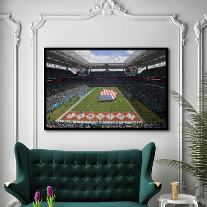 Hard Rock Stadium, Stadium Canvas, Sport Art, Gift for him, Framed Art Print Wall Decor, Picture Framed