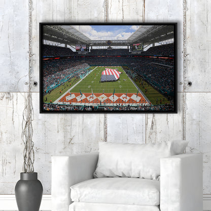 Hard Rock Stadium, Stadium Canvas, Sport Art, Framed Canvas Print Wall Art, Floating Frame