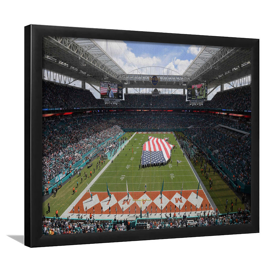 Hard Rock Stadium, Stadium Canvas, Sport Art, Gift for him, Framed Art Print Wall Decor, Picture Framed