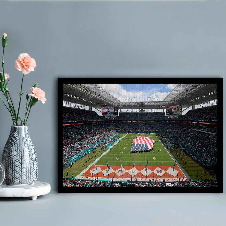Hard Rock Stadium, Stadium Canvas, Sport Art, Gift for him, Framed Art Print Wall Decor, Picture Framed