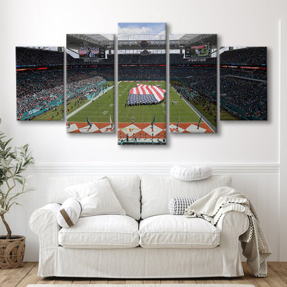 Hard Rock Stadium, Stadium Canvas, Sport Art, Gift for him, 5 Panel, Large Canvas, Canvas Print Wall Art