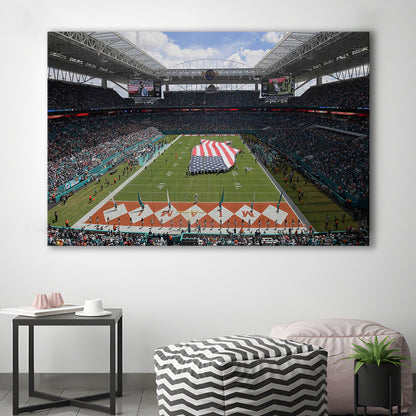 Hard Rock Stadium, Stadium Canvas, Sport Art, Gift for him, Man Cave Decor, Art Print, Canvas Print Wall Art