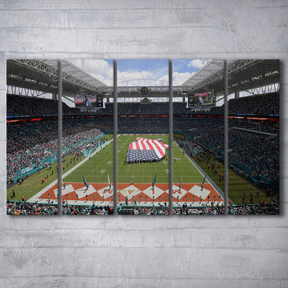 Hard Rock Stadium, Stadium Canvas, Sport Art, 5 Panel B, Extra Large Canvas, Canvas Print Wall Art