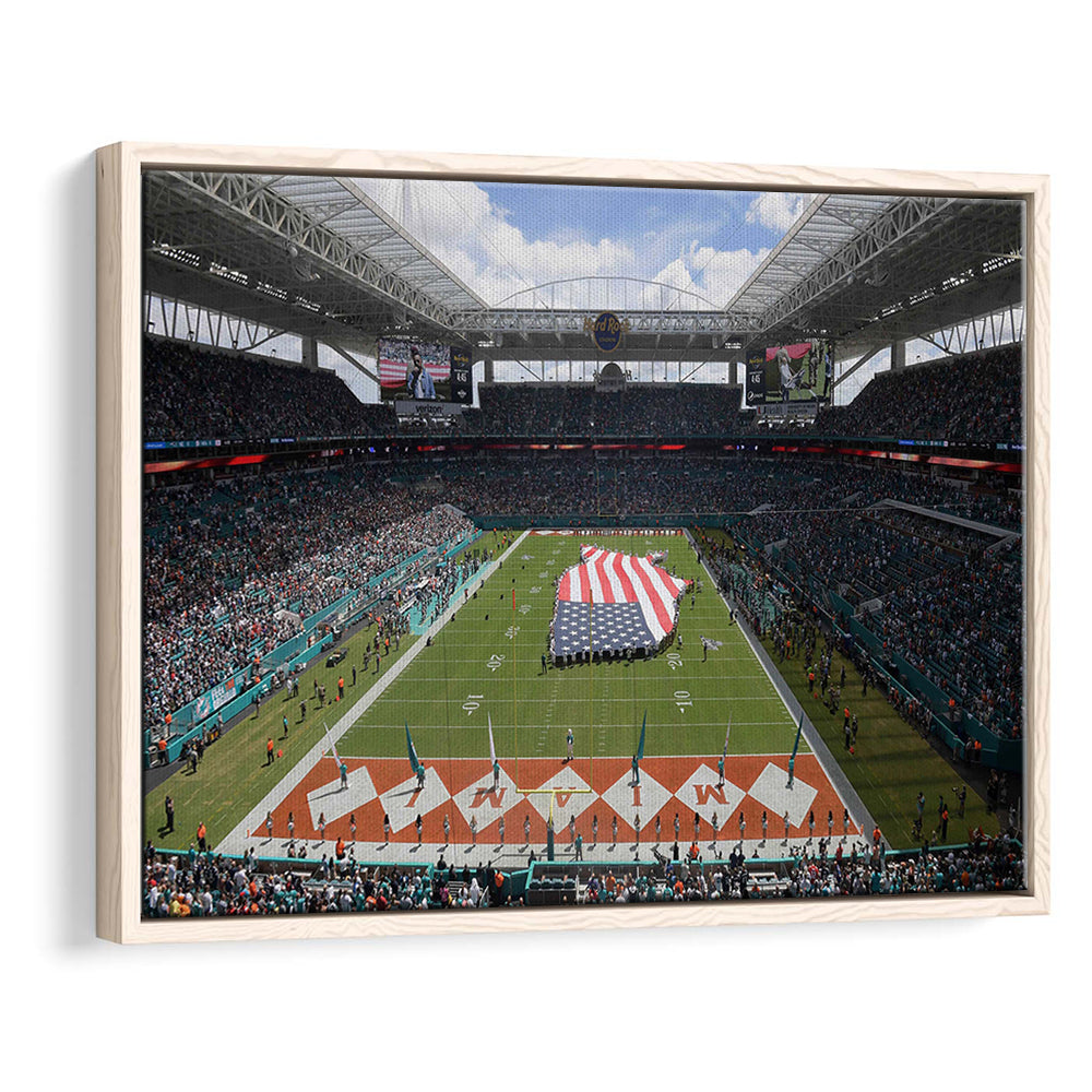 Hard Rock Stadium, Stadium Canvas, Sport Art, Framed Canvas Print Wall Art, Floating Frame