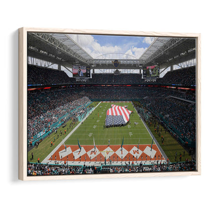 Hard Rock Stadium, Stadium Canvas, Sport Art, Framed Canvas Print Wall Art, Floating Frame